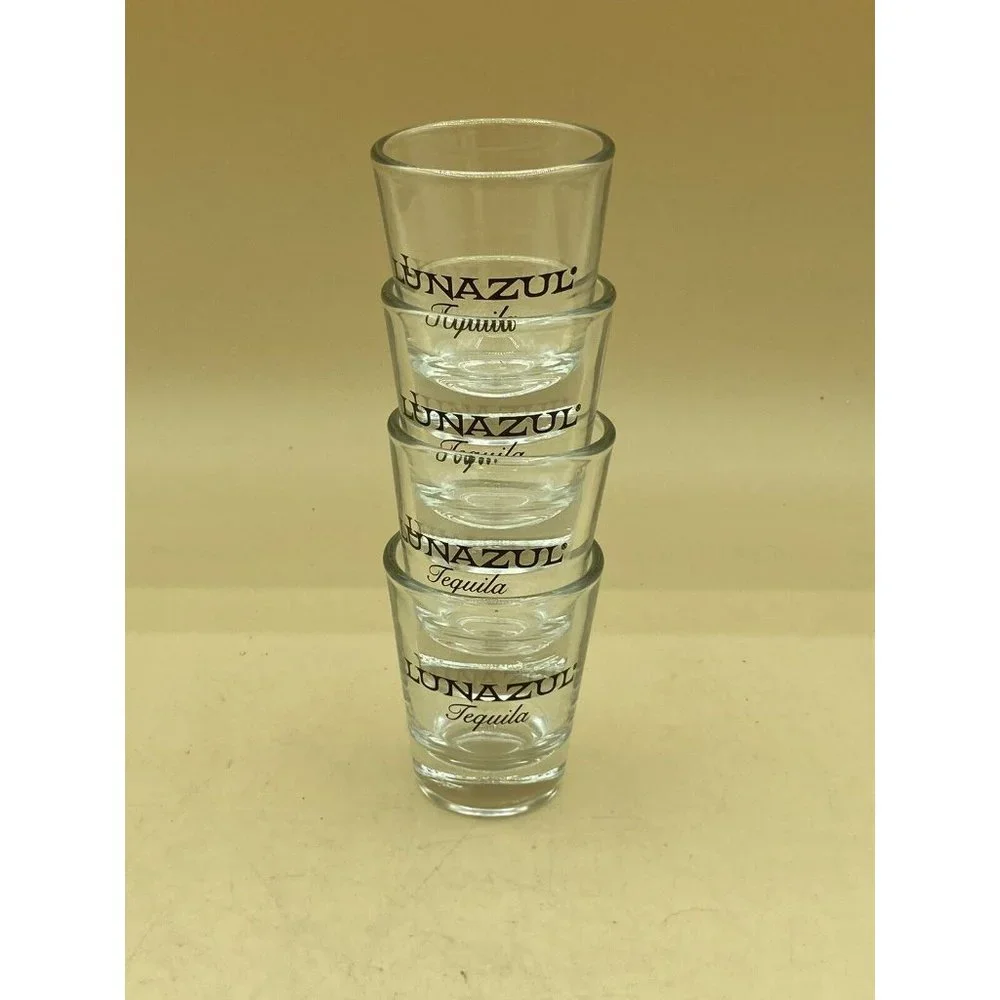 Lunazul Tequila Mexican Clear Shot Glasses LOT 4